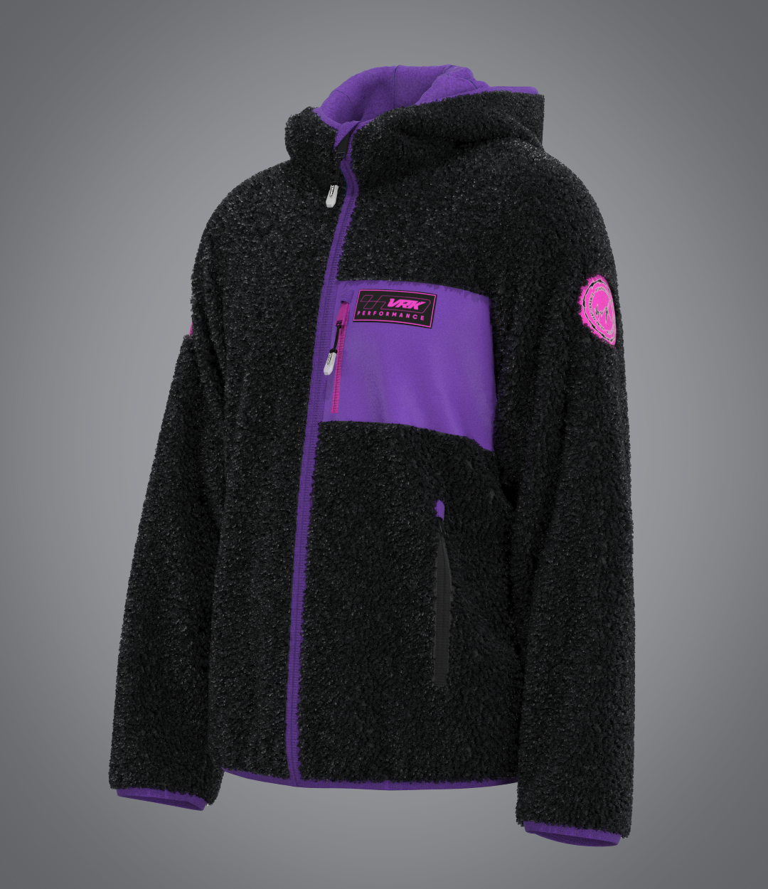 Veste Sherpa Black Purple